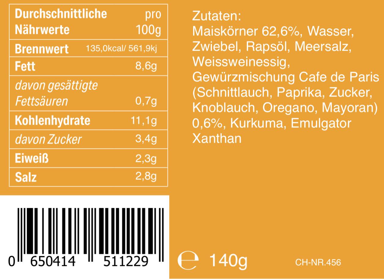 Brotaufstrich Mais Café de Paris